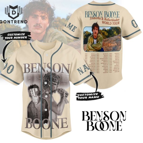 Benson Boone Fireworls & Rollerblades World Tour Baseball Jersey