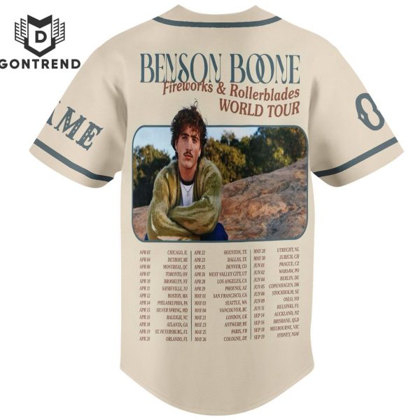 Benson Boone Fireworls & Rollerblades World Tour Baseball Jersey