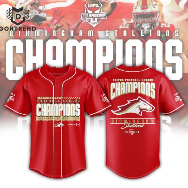 Birmingham Stallions ? UFL 2024 Champions Baseball Jersey