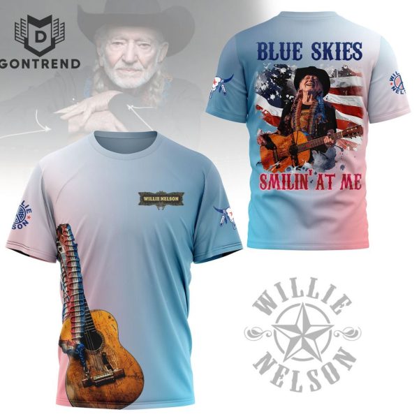 Blue Skies Smiling At Me – Willie Nelson 3D T-Shirt