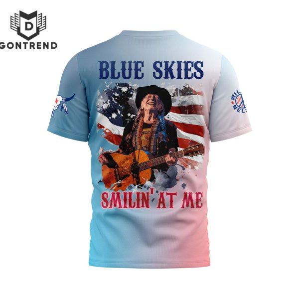 Blue Skies Smiling At Me – Willie Nelson 3D T-Shirt