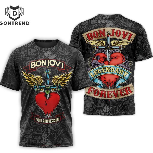 Bon Jovi Legendary Forever Design 3D T-Shirt