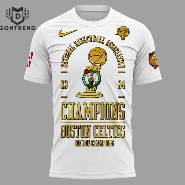 Boston Celtics 18-Time NBA Finals Champions 2024 Signature 3D T-Shirt