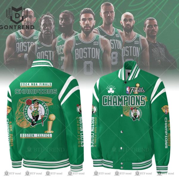 Boston Celtics 2024 NBA Finals Champions Baseball Jacket – Green