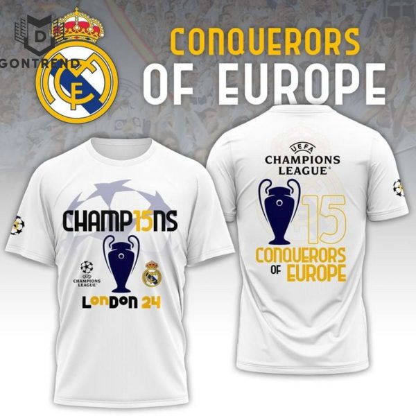 Champions Real Madrid London 24 Conquerors Of Europe 3D T-Shirt