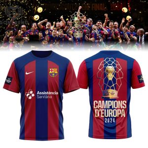 FC Barcelona Handbol EHF Champions League 2024 3D T-Shirt