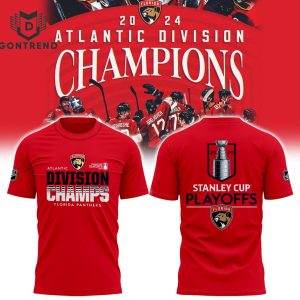 2024 Atlantic Division Champs NHL Florida Panthers Stanley Cup Playoffs Design 3D T-Shirt – White