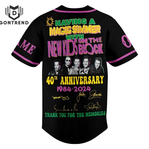 Having A Magic Summer With New Kid On The Block 40th Anniversary 1984-2024 Signature Thank You For The Memories Baseball Jersey