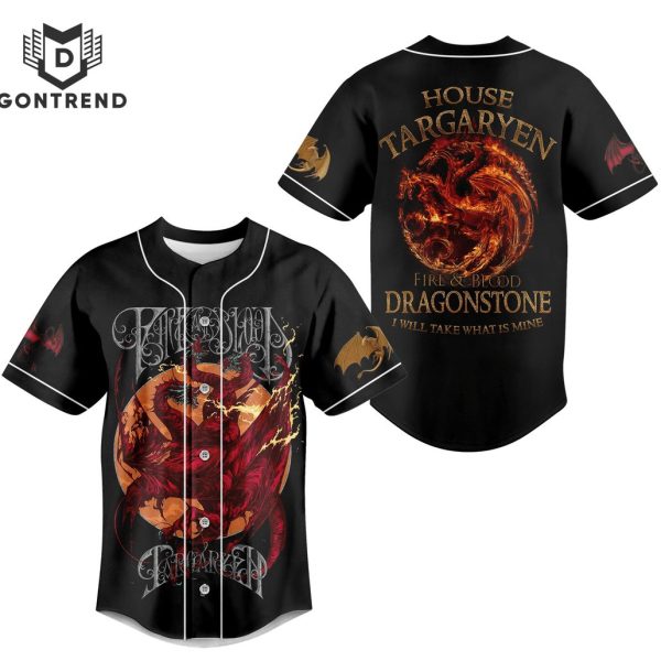 House Targaryen Fire And Blood Dragonstone Baseball Jersey