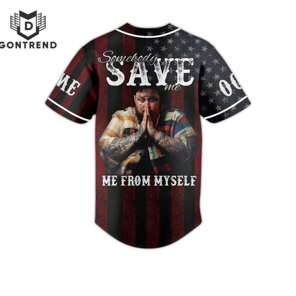 Jelly Roll Somebody Save Me From Myself Baseball Jersey