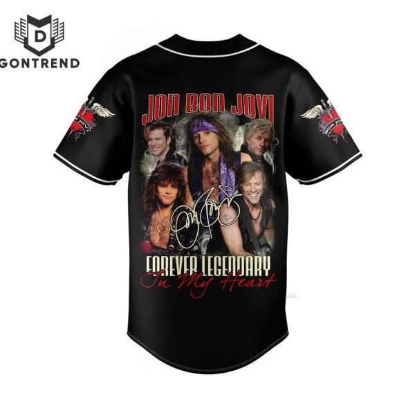 Jon Bon Jovi Forever Legendary In My Heart Signature Baseball Jersey