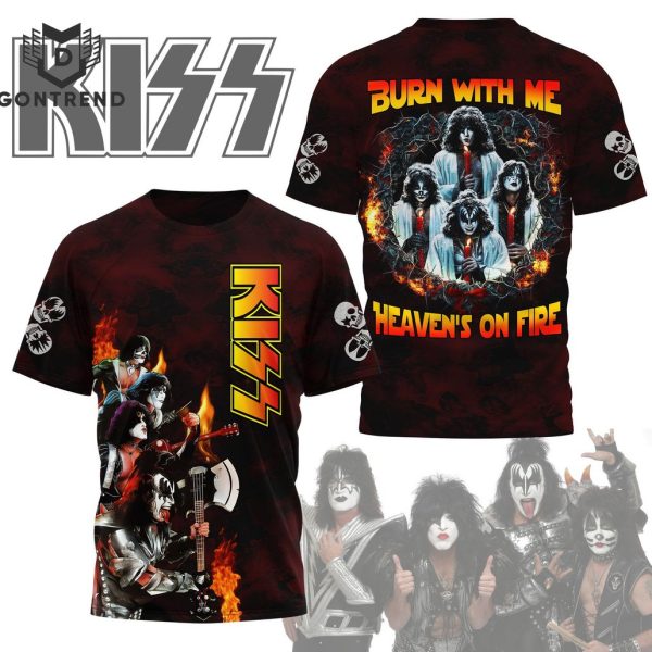 KISS – Burn With Me Heaven S On Fire 3D T-Shirt