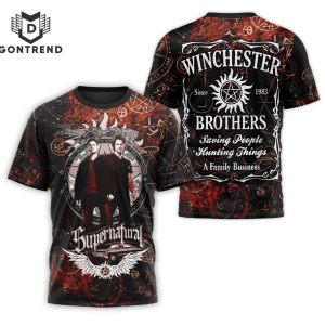 Supernatural Winchester Brothers Design 3D T-Shirt