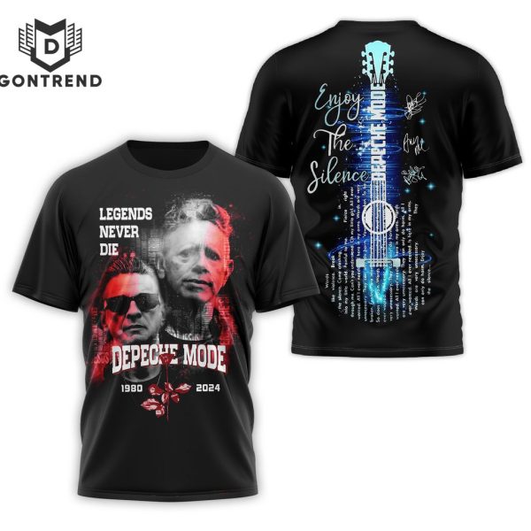 Legend Never Die Depeche Mode 1980-2024 Signature 3D T-Shirt