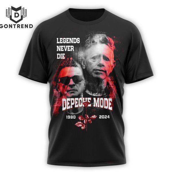 Legend Never Die Depeche Mode 1980-2024 Signature 3D T-Shirt