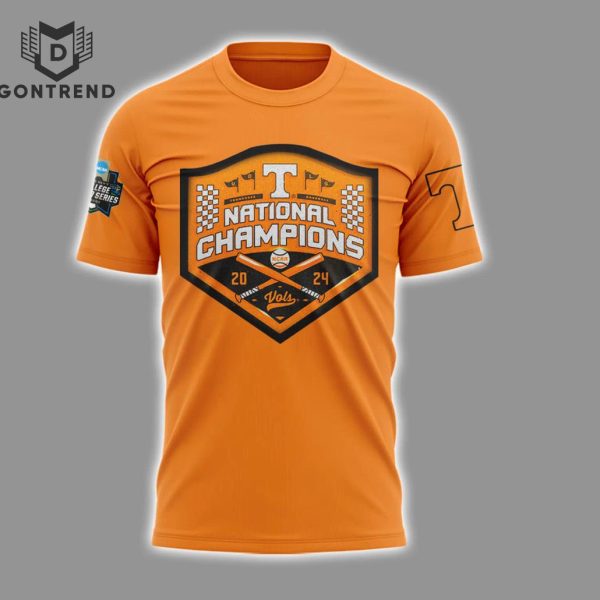 NCAA College Baseball National 2024 Champions Tennessee Volunteers 3D T-Shirt