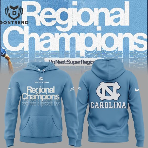 North Carolina Tar Heels 2024 Baseball Regional Champions Hoodie – Blue