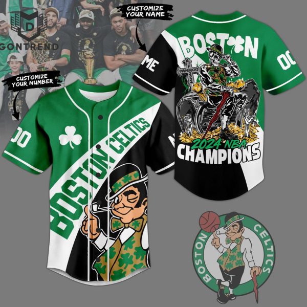 Personalized 2024 NBA Champions Boston Celtics Baseball Jersey