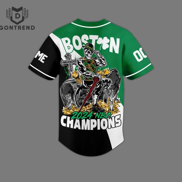 Personalized 2024 NBA Champions Boston Celtics Baseball Jersey