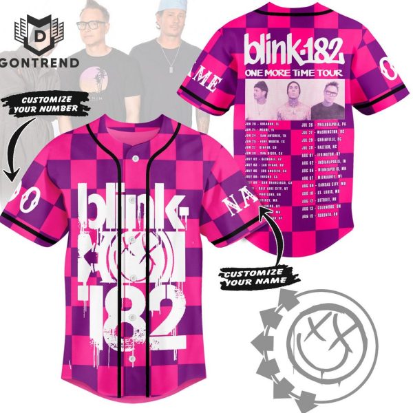 Personalized Blink-182 One More Time Tour Baseball Jersey