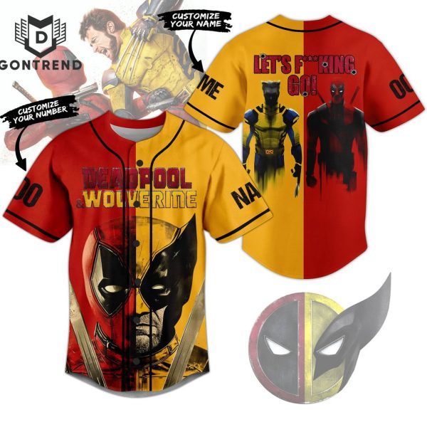 Personalized Deadpool & Wolverine Let Go Baseball Jersey