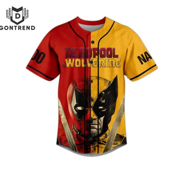 Personalized Deadpool & Wolverine Let Go Baseball Jersey