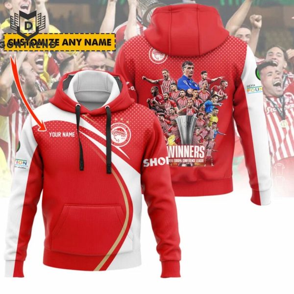 Personalized Olympiakos F.C. Champions UEFA Europa Conference League 2023 24 Design Hoodie