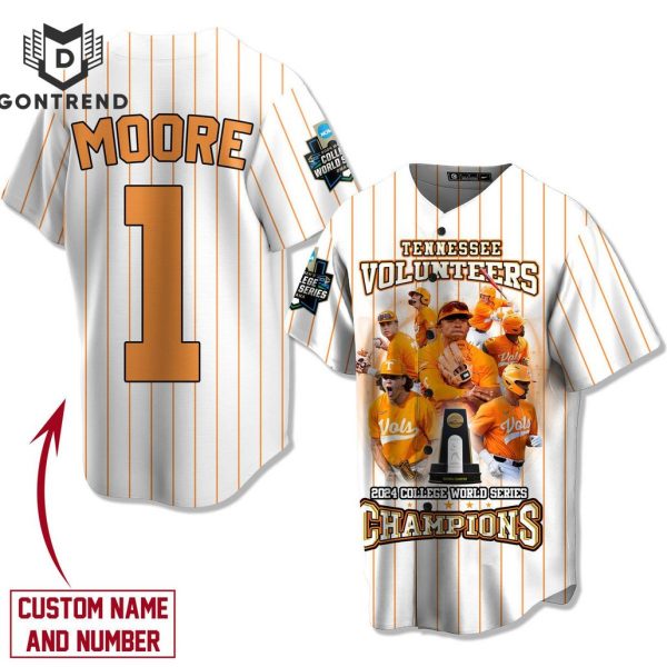 Personalized Tennessee Volunteers 2024 College World Series Champions Baseball Jersey