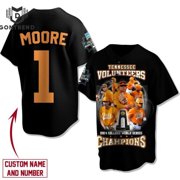 Personalized Tennessee Volunteers 2024 College World Series Champions Baseball Jersey – Black