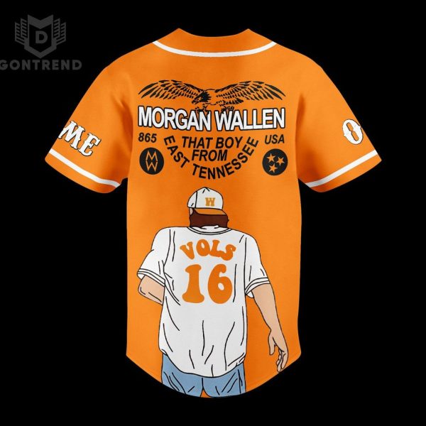 Personalized Tennessee Volunteers Morgan Wallen Baseball Jersey