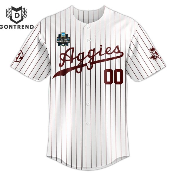 Personalized Texas A&M Aggies 2024 Men College World Series Baseball Jersey