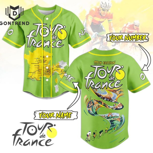 Personalized Tour De France Design Baseball Jersey