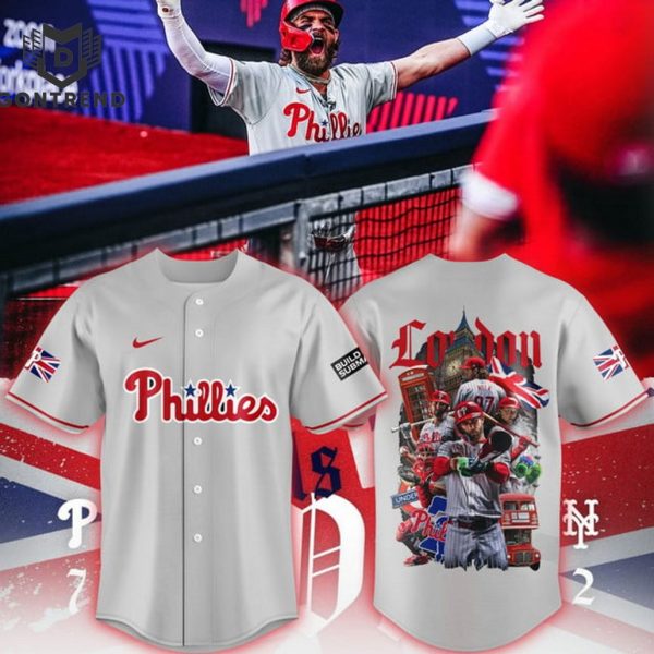 Philadelphia Phillies MLB 2024 Crossing The Pond Baseball Jersey