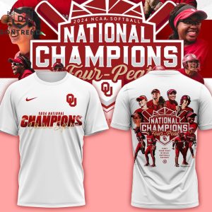 2024 National Champions Four Peat Oklahoma Sooners 3D T-Shirt