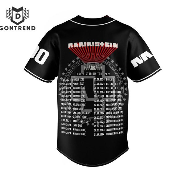 Rammstein Europe Stadium Tour 2024 Baseball Jersey