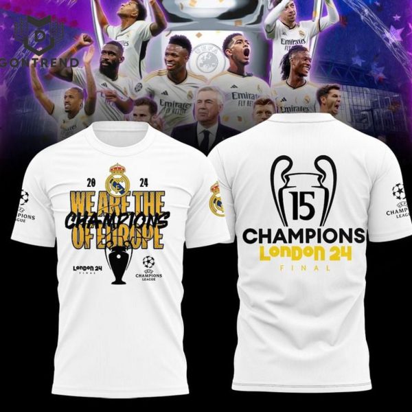 Real Madrid 2024 We Are The Champions Of Europe Lodon 24 Final 3D T-Shirt