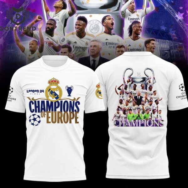 Real Madrid London 2024 Champions Of Europe 3D T-Shirt