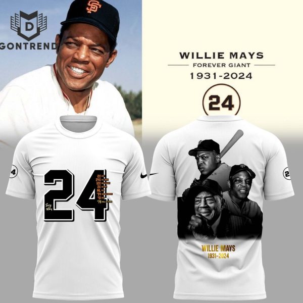 RIP Willie Mays Forever New York Giants 1931-2024 3D T-Shirt – White