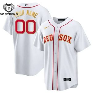 Boston Red Sox Gold Trim Custom Jersey MLB Baseball Jersey