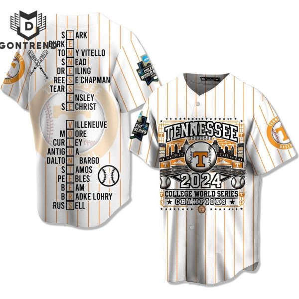 Tennessee Volunteers College World Series Champions 2024 Baseball Jersey – White