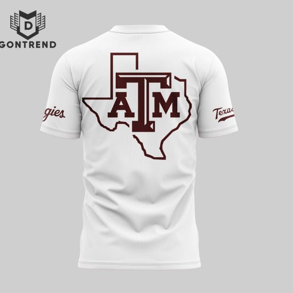 Texas A&M Aggies 2024 Men College World Series NCAA 3D T-Shirt – White