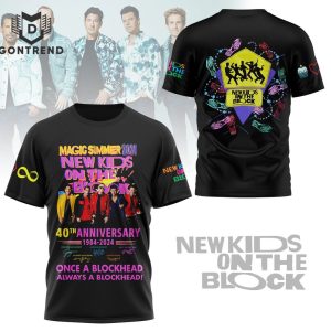 Magic Summer 2024 New Kid On The Block 40th Anniversary 1984-2024 Signature Design 3D T-Shirt