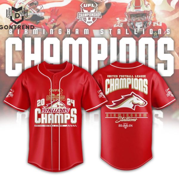 UFL 2024 Champions Birmingham Stallions Baseball Jersey