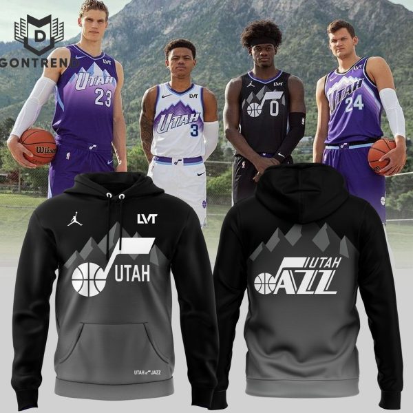 Utah Jazz Basketball Design Hoodie – Black