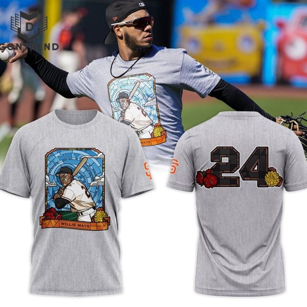 Willie Mays 24 New York Giants 3D T-Shirt