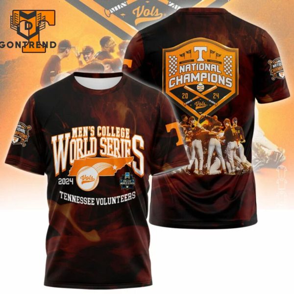 World Series Champions Tennessee Volunteers Baseball Design 3D T-Shirt