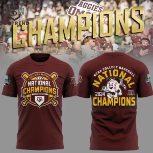 Texas A&M Baseball National Championship 2024 3D T-Shirt