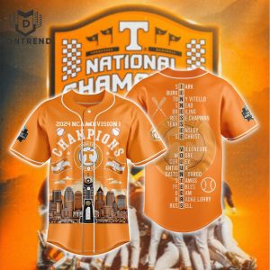 2024 NCAA College Baseball National Champions Tennessee Volunteer Baseball Jersey