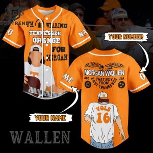 Personalized Tennessee Volunteers Morgan Wallen Baseball Jersey