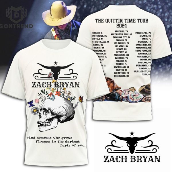 Zach Bryan – The Quittin Time Tour 2024 3D T-Shirt